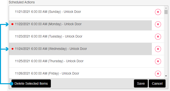 Delete multiple Scheduled Actions